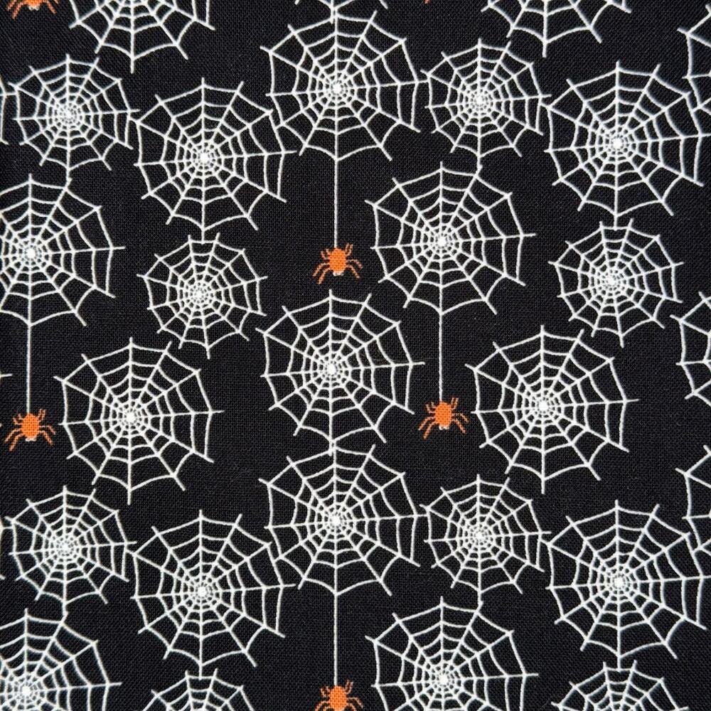 Halloween Spider & Webs Glow in the Dark Fabric - Riley Blake Designs - 1/2 Yard